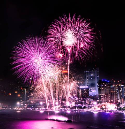 Cityscape,Of,Night,Skyline,Pattaya,City,And,Colorful,Fireworks.,Celebration Cityscape,Of,Night,Skyline,Pattaya,City,And,Colorful,Fireworks.,Celebration